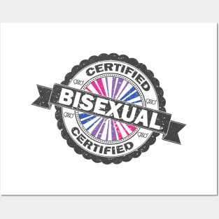 Certified Bisexual Pride Seal of Approval with Pride Flag Background Posters and Art